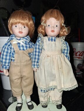 Vintage Boy And Girl Porcelain Figurines